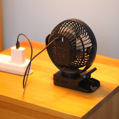 Quạt tích điện đế kẹp YOOBAO F8 8000mAh có đèn led,quạt tích điện kiêm sạc dự phòng 3in1, dùng liên tục 8-30 tiếng - Hàng chính hãng