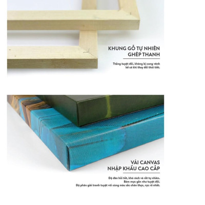 Bộ 3 tranh canvas treo tường trang trí quán cà phê LIN220 - 30 x 45 cm x 3 tranh