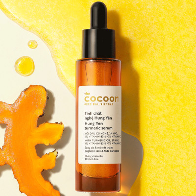 Tinh chất nghệ Hưng Yên 10% Vitamin C cocoon 30ml (turmeric serum) thuần chay