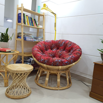 Ghế thư giãn papasan Hoa tiết đỏ 
