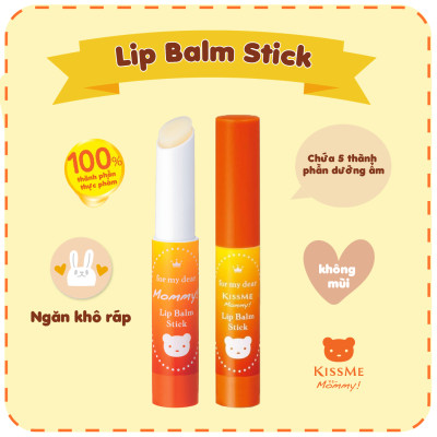 Son Dưỡng Chống Nứt Nẻ Môi Dành Cho Bé Từ 06 Tháng Tuổi Và Làn Da Nhạy Cảm Kissme Mommy Lips (2.5 G)