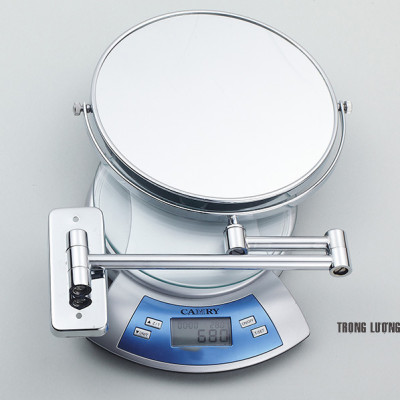 Gương trang điểm phóng đại 3 lần, xoay 360 độ, 2 mặt siêu nét, treo tường phòng tắm, phòng ngủ, Khách sạn, resort, Inox SUS 304, Size 15cm, 18cm, 20cm, Minh House