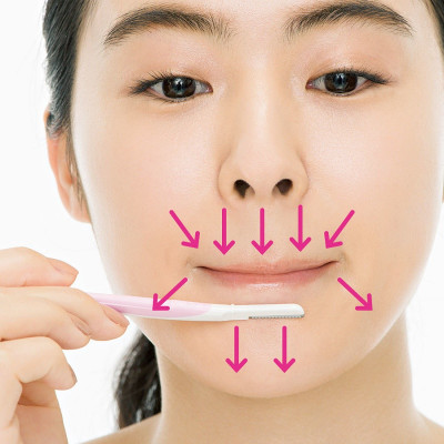 Set 03 dao cạo lông mày Pretty size L lưỡi bằng thép mạ Titanium sắc bén & bền bỉ - nội địa Nhật Bản