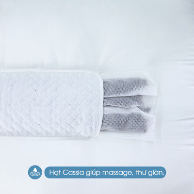 Gối thư giãn, ruột gối đầu thảo dược Super Fine Plant Coolong NIN House chăm sóc vai gáy cổ 48x74cm công thái học