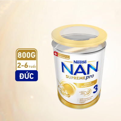 Sữa bột Nestlé NAN SUPREMEPRO 3 800g nhập khẩu Đức đạm Gentle Optipro ngừa mẫn cảm ( Dành cho trẻ từ 2 - 6 tuổi)