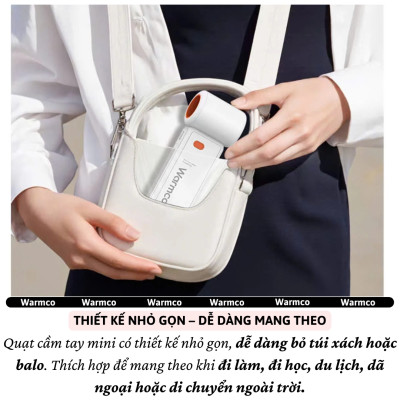 Quạt cầm tay turbo mini siêu mát Pin trâu 5000 mAh, nhỏ gọn linh hoạt hiệu Hotcase WARMCO - 100 chế độ gió, dùng liên tục 18h (tùy mức gió), thiết kế đẹp, bền - hàng nhập khẩu