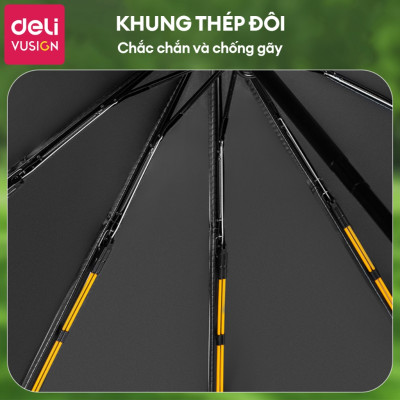 Ô Dù Che Mưa Đi Nắng Tự Động DELI 12 Nan Đơn/Đôi ĐK 106 cm Chống UV Nút Đóng/Mở Thông Minh Nhiều Màu