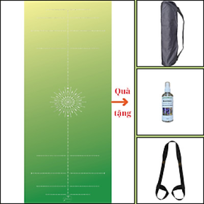 Thảm tập yoga chính hãng Yvonne, Pole Star Green (TẶNG KÈM 3 PHẦN QUÀ) dày 6mm bề mặt nhám, siêu bám, chống trơn trượt, thấm hút mồ hôi, càng nhiều mồ hôi càng bám, dễ vệ sinh, bề đẹp, sang trọng