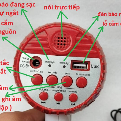 LOA PHÓNG THANH CẦM TAY CÓ GHI ÂM 35W - PIN KHỎE 10 TIẾNG - LOA PHÁT TIẾNG RAO - Hàng chính hãng / Hàng nhập khẩu