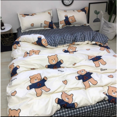 Bộ Vỏ Chăn ga gối Cotton poly Nhập ( 1 ga + 2 vỏ gối + 1 vỏ chăn) Siêu cute.