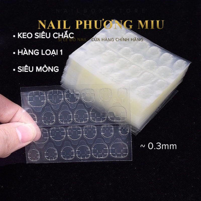 Miếng Dán Nail Box Siêu Mỏng 24 Miếng/Tờ Tiện Lợi, Dán Nailbox Móng Giả Silicon Hai Mặt, Trong Suốt Làm Nail Nhanh Chóng