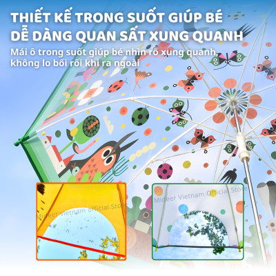 Ô cho bé gái, bé trai dù trẻ em Che Mưa Che Nắng Mideer Umbrella