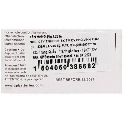 Pin High Voltage 12V - GP Batteries