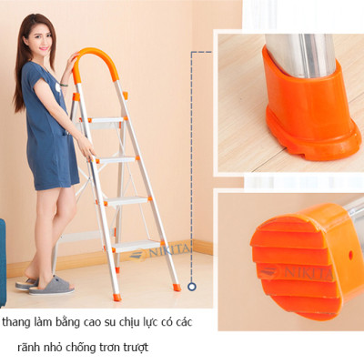 Thang nhôm tay vịn khung INOX Nikita NKT-IN6