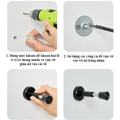 Chặn Cửa Lò Xo Chống Va Đập Cửa KUNBE Kèm Đệm Cao Su Giảm Chấn, Chống Sập Cửa