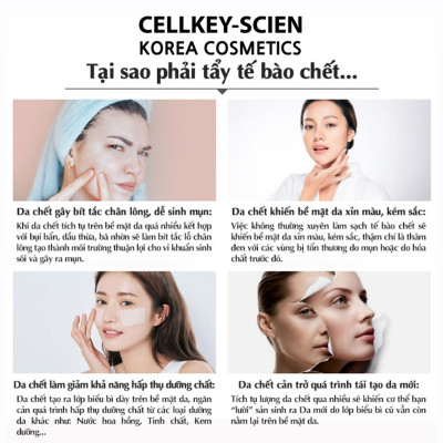 Tẩy Da Chết Mặt Tế Bào Gốc Thực Vật Lành Tính Làm Sạch Sâu Dịu Nhẹ Dưỡng Ẩm Sáng Da Cho Da Dầu Mụn Nhạy Cảm Cellkey-Scien White Peeling Gel (80ml)