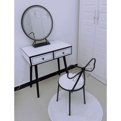 Hàng Siêu Cấp Bộ bàn ghế trang điểm: Bàn phấn hộp vuông 2 ngăn hiện đại kèm gương  - Giá Tại Xưởng