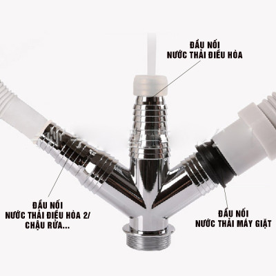 Bộ thoát nước máy giặt, thoát nước thải, nước thoát sàn nhà tắm, vệ sinh kiêm chống mùi hôi, ngăn côn trùng trào ngược – Bộ chia 3, MIHOCO 31