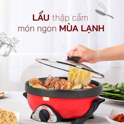 Nồi lẩu đa năng 3.5L Sato 35NL31- Thiết kế tiện dụng, tháo lắp dễ dàng vệ sinh sau khi sử dụng - Miễn phí vận chuyển toàn quốc - Hàng chính hãng
