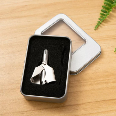 ( Hàng Cao Cấp ) Dụng Cụ Cắt Tỉa Lông mũi Thép Không Rỉ , Nhỏ Gọn Tiện Dụng , Dễ Dàng Vệ Sinh ( tặng bộ chổi vệ sinh nội địa nhật mini )