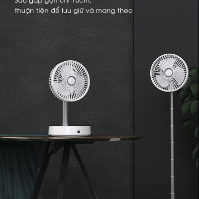 Quạt Tích Điện Để Bàn Xiaomi 3life 008 Sử Dụng 6-24 Giờ Liên Tục Tùy Cấp Độ Gió - Hàng Nhập Khẩu