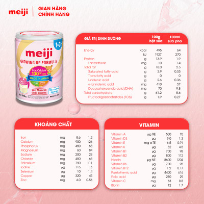 Sản Phẩm Dinh Dưỡng Công Thức Meiji Growing Up Formula - Nhập khẩu chính hãng (800g)