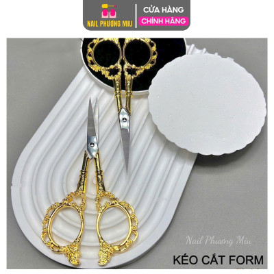 Kéo Hoàng Cung Cắt Móng Giả, Cắt Form Bằng Thép Không Gỉ, Sang Trọng, Lưỡi Cắt Sắc Làm Nail, Dễ Sử Dụng Nail Phương Miu Nữ Women
