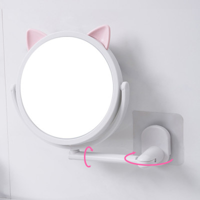 Gương Tròn Trang Điểm Tai Thỏ Dán Treo Tường 14.5cm - Hàng chính hãng