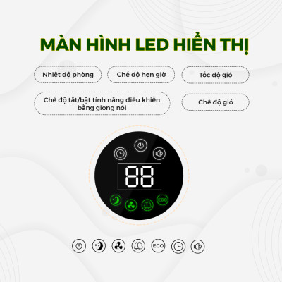 Quạt Thông Minh DREAMER DHA-SSF136, Điều Khiển Trực Tiếp Bằng Giọng Nói, DC Inverter, Xuất xứ Thái Lan, BH 36 tháng