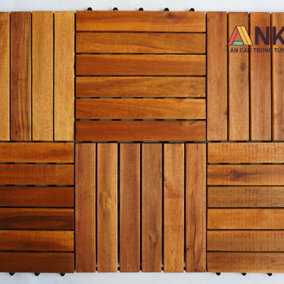 Vỉ Gỗ Lót Sàn Ban Công Thương Hiệu ANKAN Màu Vàng Nắng Loại 6 Nan, Sàn Gỗ Lót Ban Công, Sân Vườn, Hồ Bơi, Phòng Spa, Siêu Bền, Chịu Nước Tốt, Chống Trơn Trượt, Tiêu Chuẩn Xuất Khẩu (10 Vỉ)