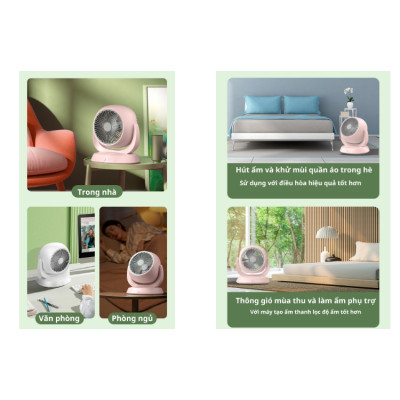 Quạt Tích Điện Để Bàn Fan F3 Xoay 180 Động Cơ Không Tiếng Ồn, 3 Cấp Độ Gió Siêu Mát, Cổng Sạc Nhanh Type-C - Giao Màu Ngẫu Nhiên - Hàng Chính Hãng
