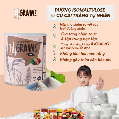 Sữa Hạt 24Grains 700g x4 Hộp (2.8kg) Vị Socola Tự Nhiên Cho Trẻ Từ 3 Tuổi & Người Lớn Bổ Sung Dinh Dưỡng Toàn Diện