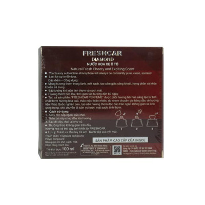Nước hoa xe hơi Freshcar Diamond - chai 100ml hương thơm thảo mộc thiên nhiên