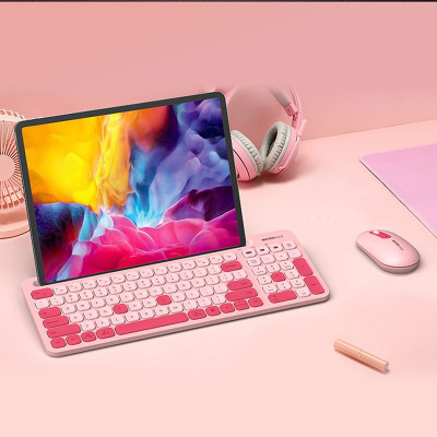 Bộ bàn phím kèm chuột không dây MicroPack Lifestyle KM-238W Có Khe Dựng Máy Tính Bảng, Điện Thoại Kết Nối 03 Thiết Bị Hàng Chính Hãng