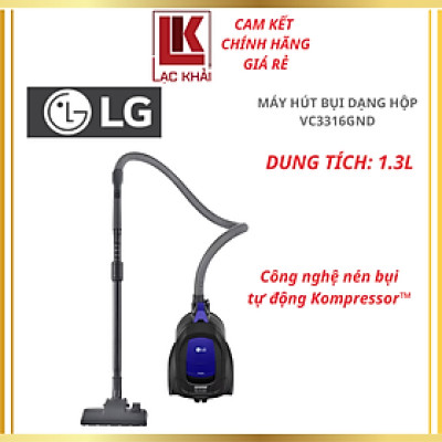 Máy hút bụi dạng hộp LG VC3316GND, màu xanh, công suất 1400W - Hàng chính hãng