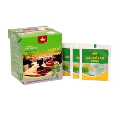 ￼Trà giảo cổ lam Extra 20 Túi Kingphar -  Giúp hạ mỡ máu, giảm cholesterol toàn phần, ngăn ngừa xơ vữa mạch máu