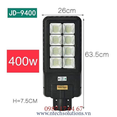 Đèn năng lượng mặt trời Jindian- Đèn đường NLMT Công suất 400W -Khung ABS- Chip Led "SMD"