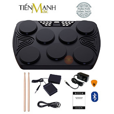 [Bluetooth] Bộ Trống Điện Tử Konix ED01 7 Mặt Ultra-Portable 7-Pad Electronic Digital Drum Kit ED1 Hàng Chính Hãng - Kèm Móng Gẩy DreamMaker
