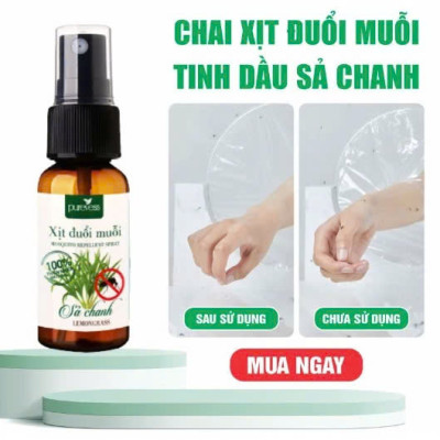 Tinh dầu xịt đuổi muỗi sả chanh Purevess