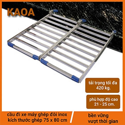 CẦU ĐI XE MÁY GHÉP ĐÔI INOX . kt 75x80cm