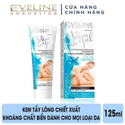 [Deal hè 69k] Kem tẩy lông chiết xuất khoáng chất biển dành cho mọi loại da EVELINE ACTIVE EPIL 125ml