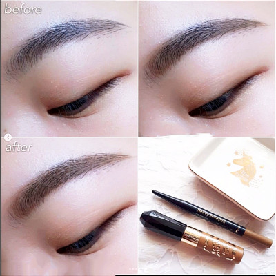 Bút Chì Sáp Kẻ Lông Mày Chống Trôi Lõi Siêu Mịn Màu Nâu Tự Nhiên Kissme Heavy Rotation Eyebrow Pencil 0,09 G