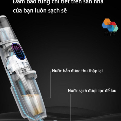 Máy hút bụi lau nhà airbot iClean Pro tích hợp tự động giặt Dẻ, 3 công việc trong 1, hút và lau chuyên sâu, hàng chính hãng