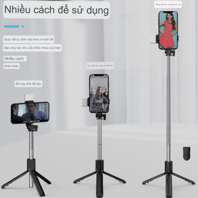 Gậy chụp hình tự sướng Q07 có đèn led kèm nút bluetooth điểu khiển từ xa hàng TiMa.lala - hàng chính hãng