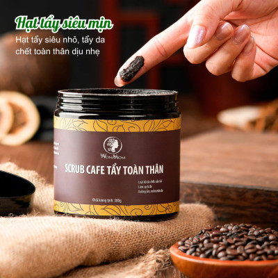 Bộ dưỡng trắng hồng da toàn thân Wonmom (1 kem sữa nghệ + 1 scrub cafe tẩy tế bào chết toàn thân)