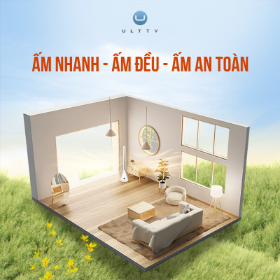 Quạt Tháp Sưởi 2 Chiều Bù Ẩm U ULTTY CR018HM - Công nghệ sưởi gốm Ceramic hiện đại - Hàng chính hãng