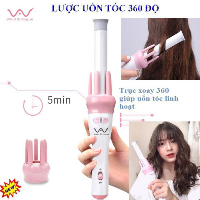 Lược Tạo Kiểu Tóc Xoăn Tự Động Dễ Dàng 360 Vivid & Vogua An Toàn - Tiện Lợi