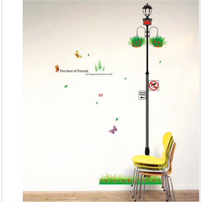 Decal dán tường cột đèn dễ thương AmyShop DKN092 (170x90cm)