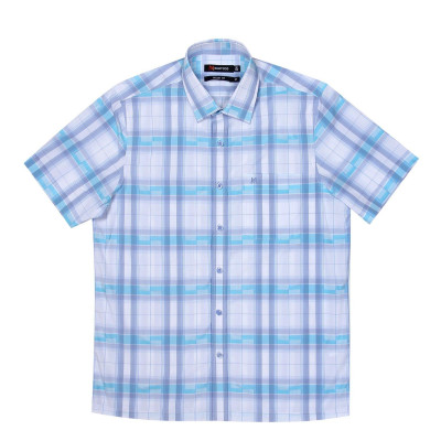 Áo sơ mi nam KHATOCO ngắn tay kẻ caro A1MN468T2-CNCR071-2409-N