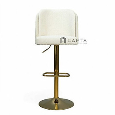 Ghế quầy bar nệm vải màu xám CB2293B-F Nội thất Capta Ghế đảo bếp nệm vải bố màu xám chân thép mạ màu vàng bóng tăng giảm độ cao tại hcm